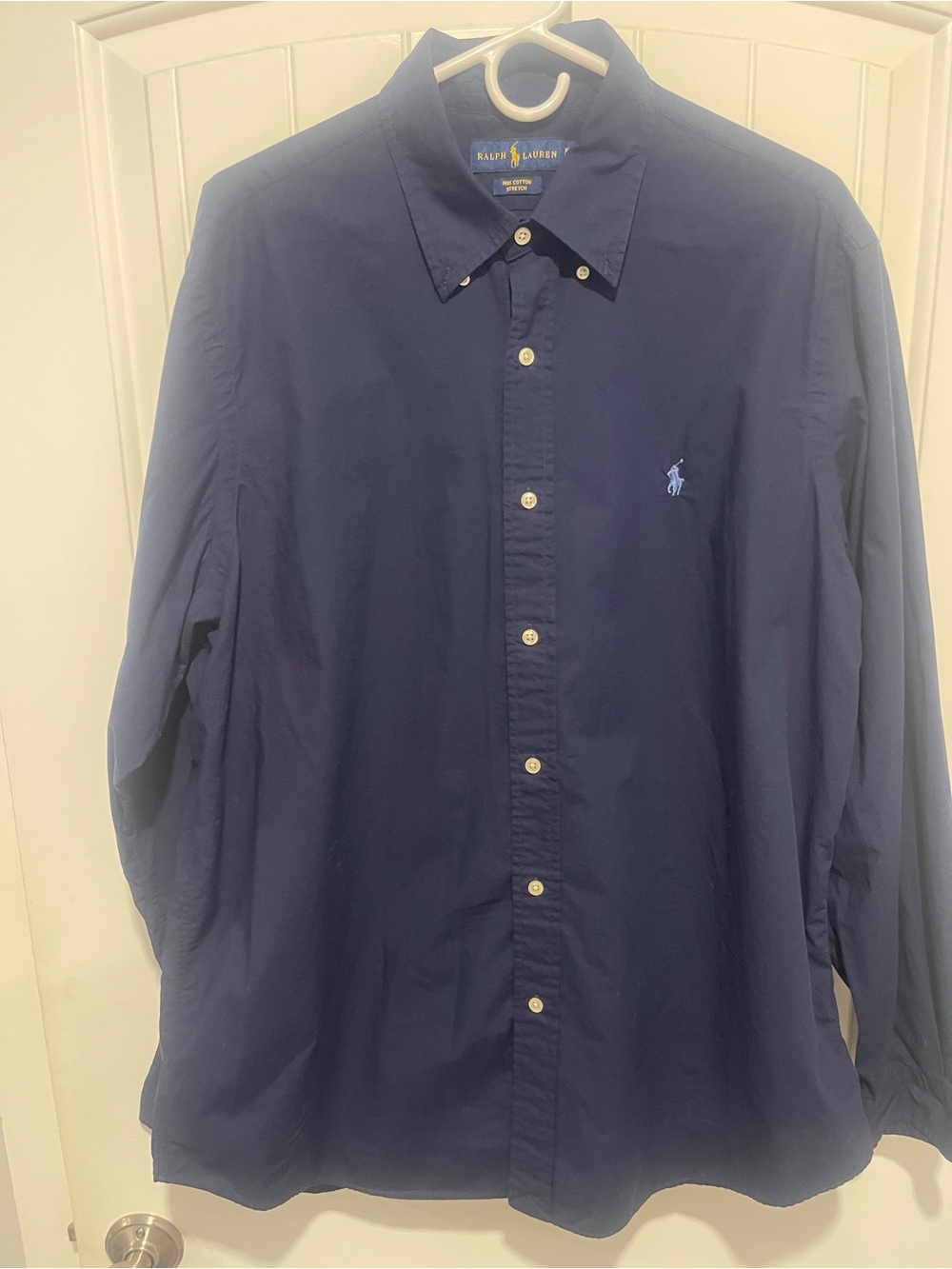 Ralph Lauren Men’s Dark Navy Button-Down Shirt with Polo Logo